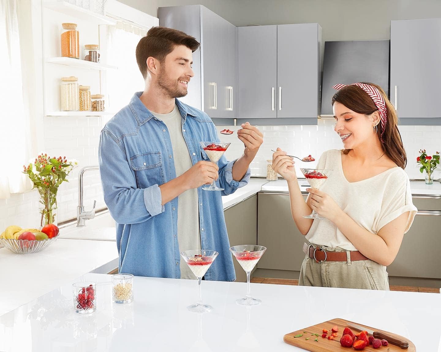 Bella Vino Set of 6 Martini Glasses, Cosmopolitan Margarita Glass Cups, Whiskey, Gin, Tequila, Tall Cocktail Glasses Bar Drinking Glasses Goblet Gift Set. - Image 7