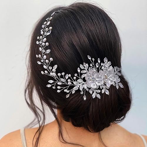 Miniatura 3 de Peine de pelo de boda para novias, diadema de boda, diadema de boda con peine para el cabello
