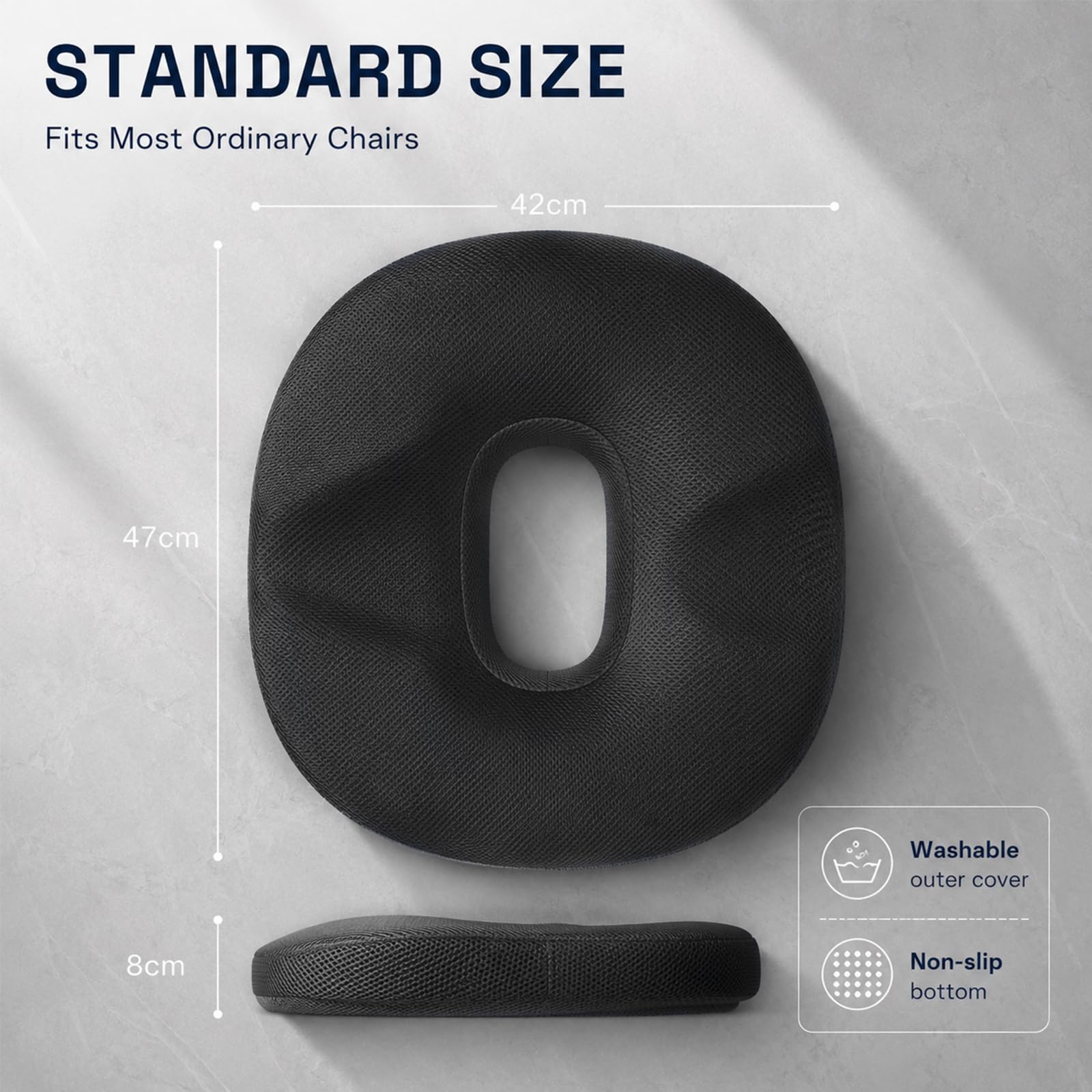 Hämorrhoiden Sitzkissen Sitzring - Rivestimenti in tessuto peluche e rete, cuscino ortopedico per coccige in memory foam per sedia da ufficio e auto