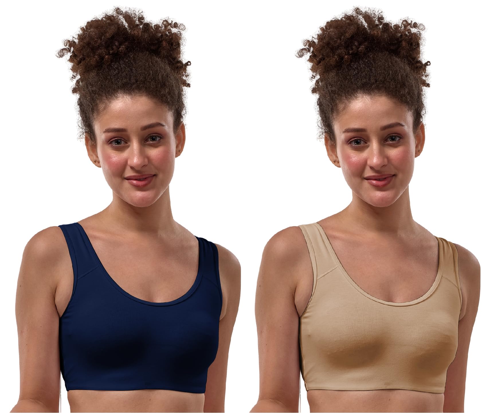 Women's Cotton Low Impact Sports Bra (Pack of 2) – Non Padded, Wire Free, Comfortable & Breathable Activewear for Yoga, Gym & Everyday Use-image-24