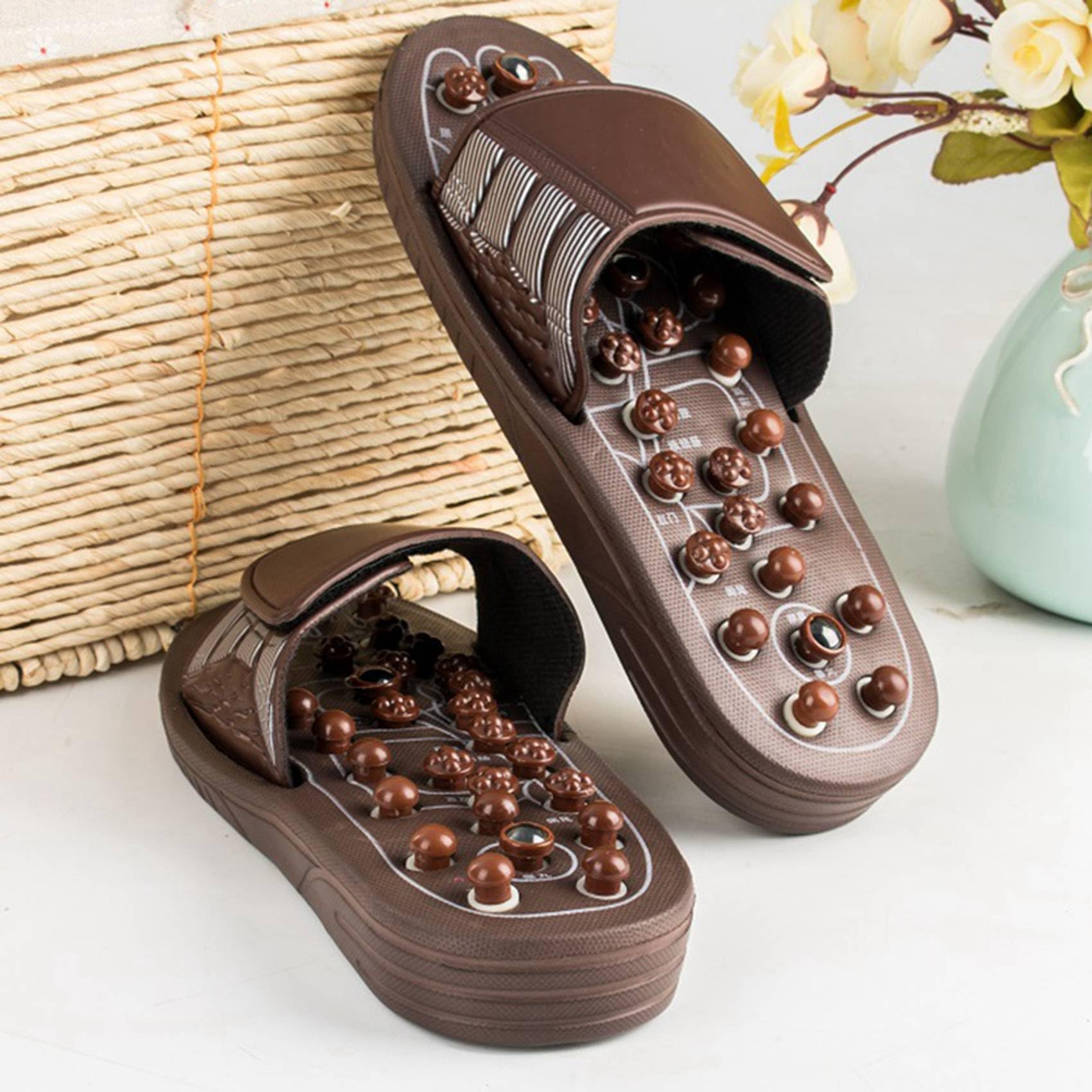 6x Akupressur Fuß Massage GeräT Massage Hausschuhe Schuhe Reflexzonen Massage Sandalen Relief Plantar Fasziitis Arthritis für MäNner Frauen M