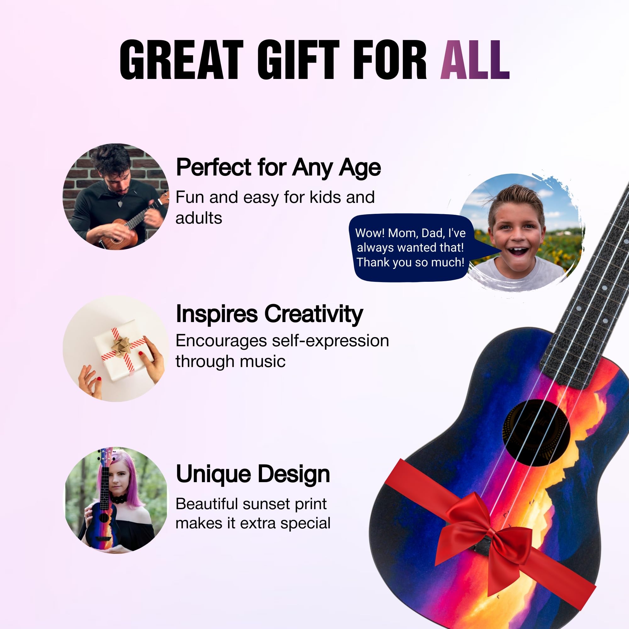 Flight Elise Ecklund Signature Sunset Travel Ukulele - Sopran