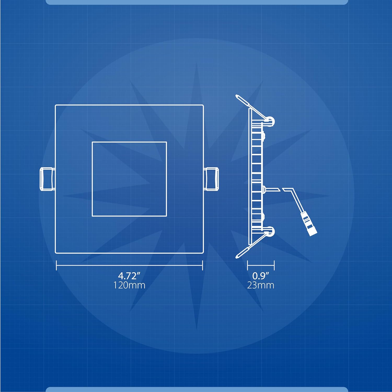 NICOR Lighting REL Selectable 4 in. Square Remodel LED Downlight Kit (24 Pack) (REL41120SSQWH-24PK), White