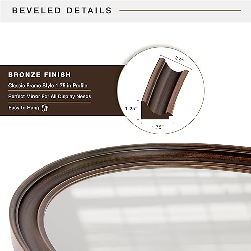 Miniatura 10 de MCS Espejo de pared grande multifunción con estante, 24 x 36 pulgadas, negro