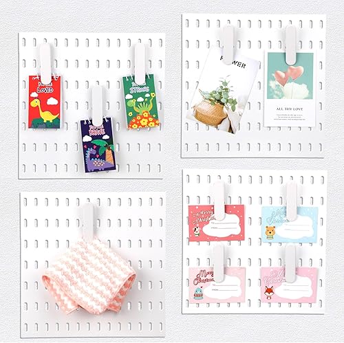 Miniatura 2 de Fulmoon 10 piezas de accesorios de tablero de clavijas, clips de metal para manualidades, sala de estar, cocina, baño, oficina, pared, organizar