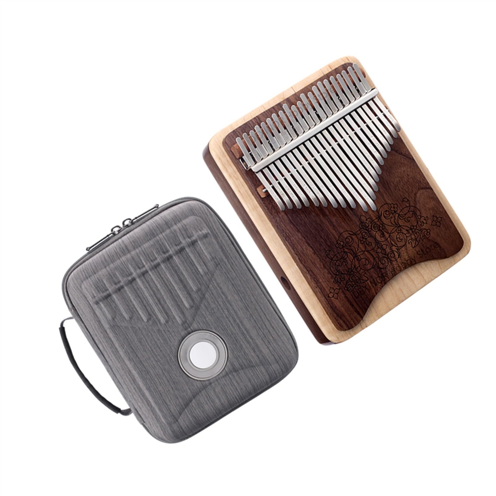 Kalimba-Daumenklavier Mit 21 Tasten, Hohles Seitliches Schallloch, Fingerklavier, Tastaturinstrument Mit Zubehör Tragbare Kalimba Instrument