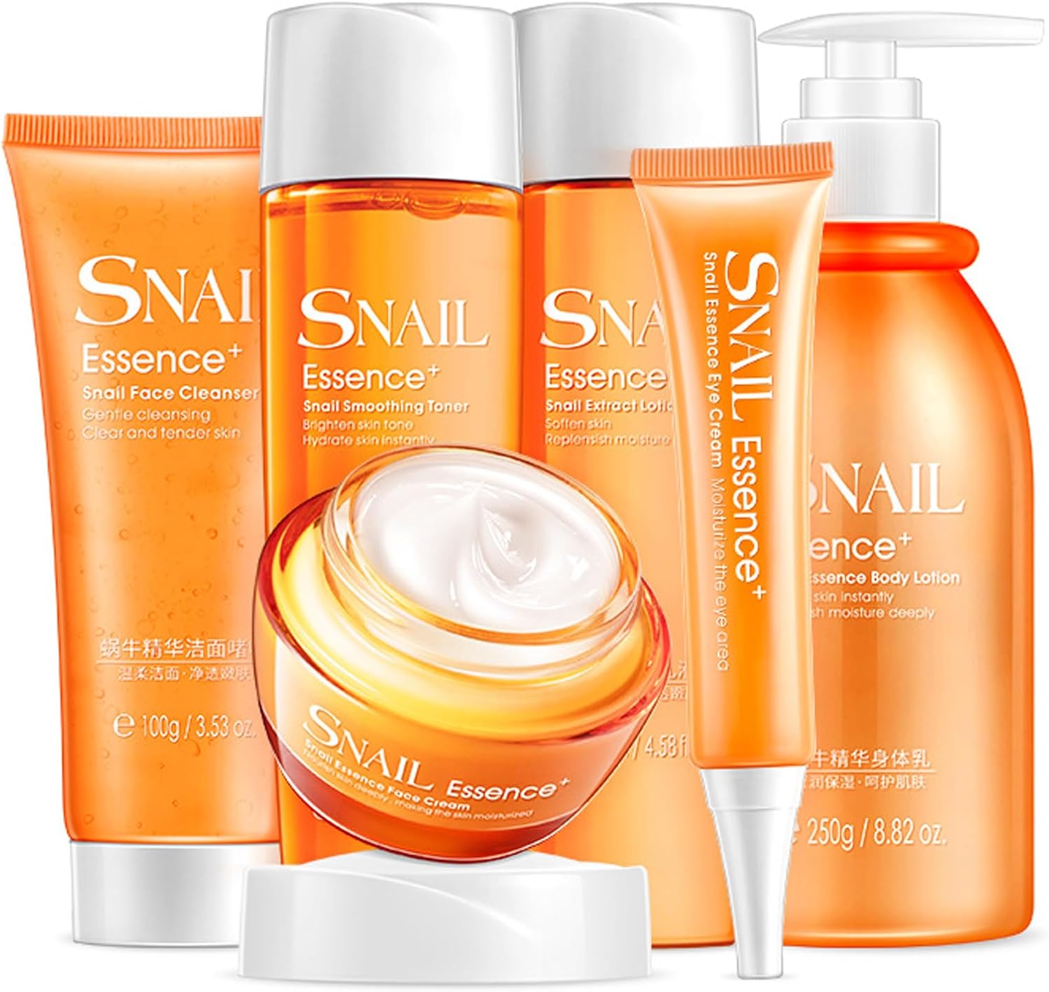 Snail Skincare Sets for Teenage Girls,Skincare Gift Set with Face Serum & Face Moisturiser & Toner & Cleanser & Body Cream & Eye Cream,Skin Care Sets & Kits for Women & Mum,Delicate Face Care-6PCS