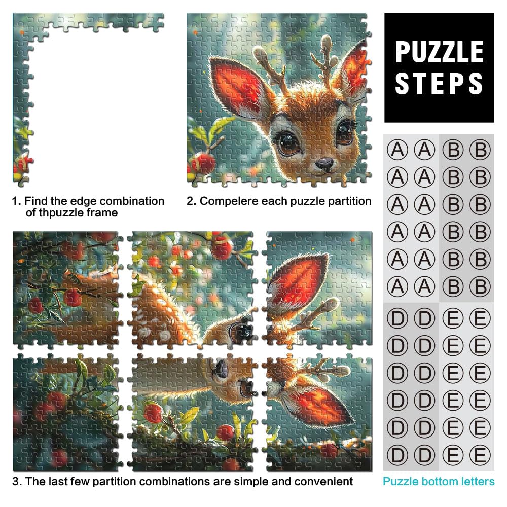 Schöner Gazellen-Cartoon Puzzle 2000 Teile für Erwachsene Lernspielzeug für die ganze Familie Geschenk zum Geburtstag 70x100cm