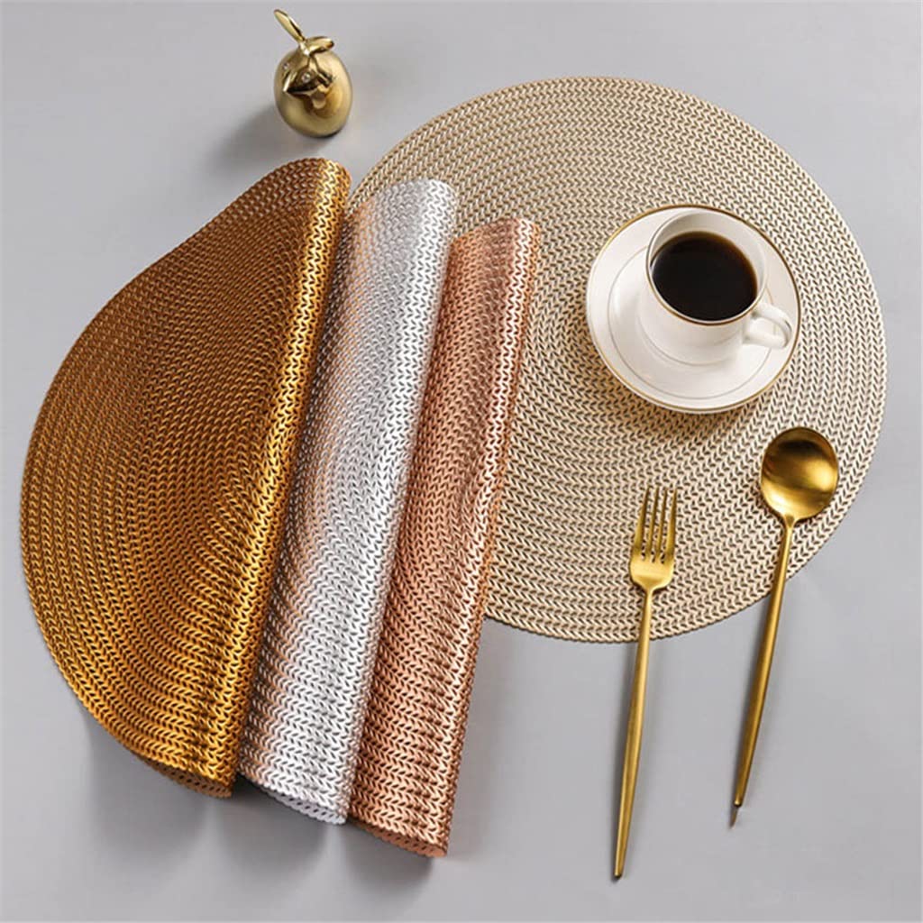 4 pièces/Ensemble napperon Rond Tapis de Table à Manger napperons de café Bol sous-Verres Pad Tasse Tapis Table (Couleur : A) HGCHH
