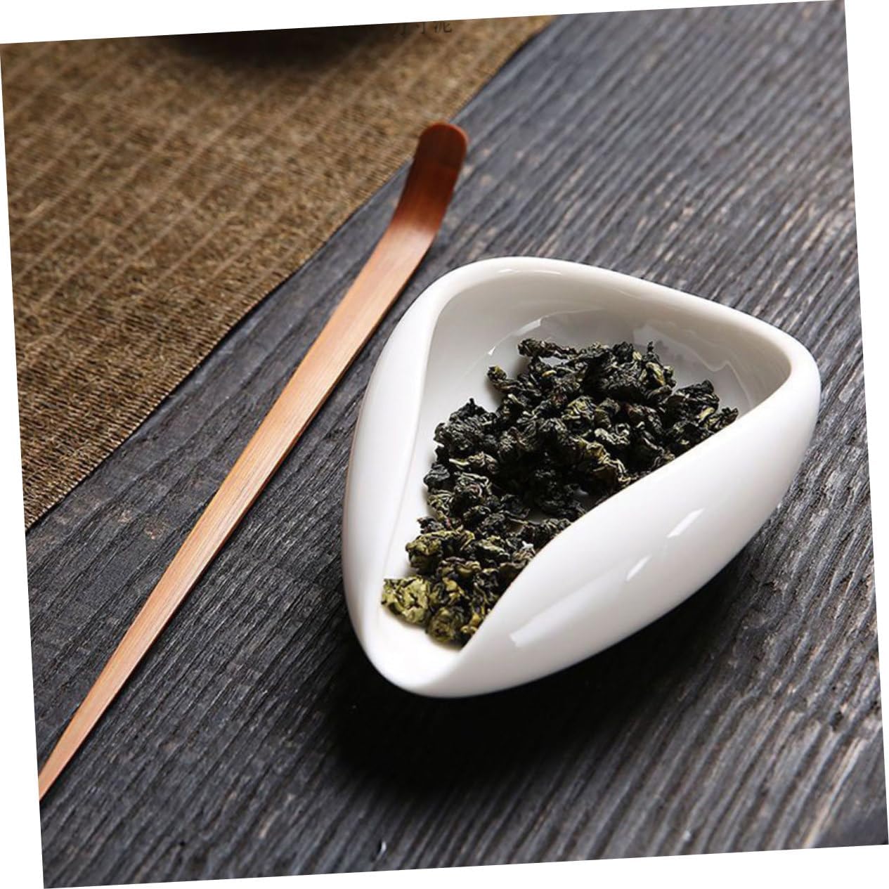 Unomor 1Set Porcelain Tea Tea Scoop Dish for Lightweight Travel Friendly Teaware Accessories for Home and Office Use