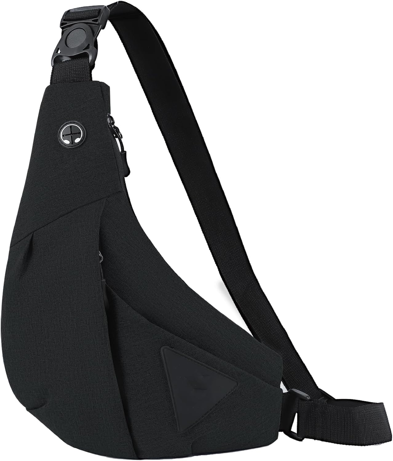 Men Small Sling Shoulder Crossbody Bag, Lightweight Anti-theft One Strap Casual Chest Bag Slim Backpack for Outdoor Walking Trip Hiking Biking Fits Up to 8.3 inch iPad Mini (Black)