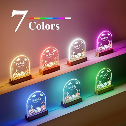 Miniatura 7 de iDIY Regalos personalizados para bebés, luz nocturna con nombre personalizado para la guardería del bebé, regalos personalizados para niñas y niños,