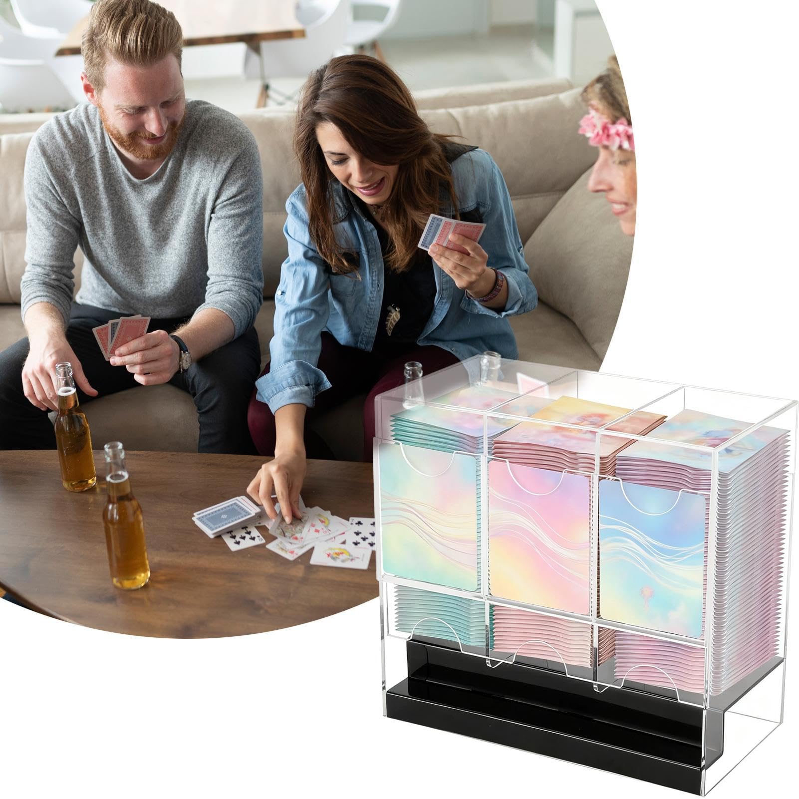 Sammelkarten-Spender Organizer Aufbewahrung Schutz Ausgabe Display | 3-Fach-Sportkarten-Pack-Box-Behälter Für Zimmer Sammlung Schreibtisch Zuhause Display Aufbewahrung Acryl-Ausgabe