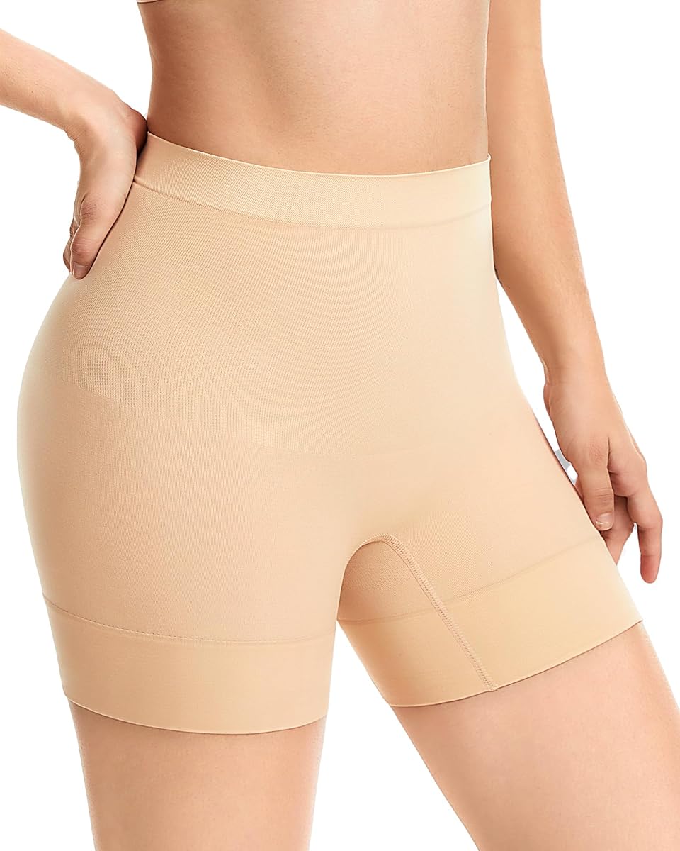 Pantalón corto antirozaduras Tummy Control Shapewear | Pantalón corto suave sin costuras, cintura no enrollable, dobladillos de silicona, vestidos invisibles, comodidad antirozaduras, ajuste seguro durante todo el día