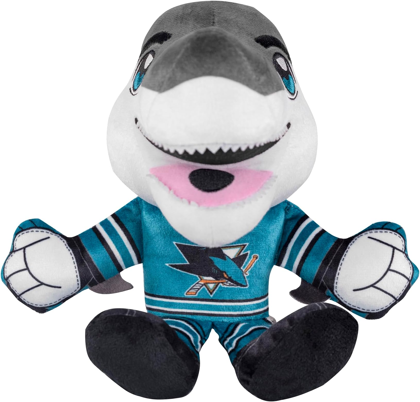 San Jose Sharks SJ Sharkie 8" NHL Kuricha Mascot Sitting Plush - Soft Chibi Inspired Mascot