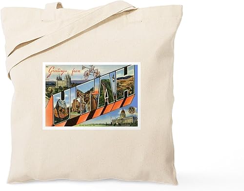 CafePress Utah UT - Bolsa de compras de lona beige natural reutilizable