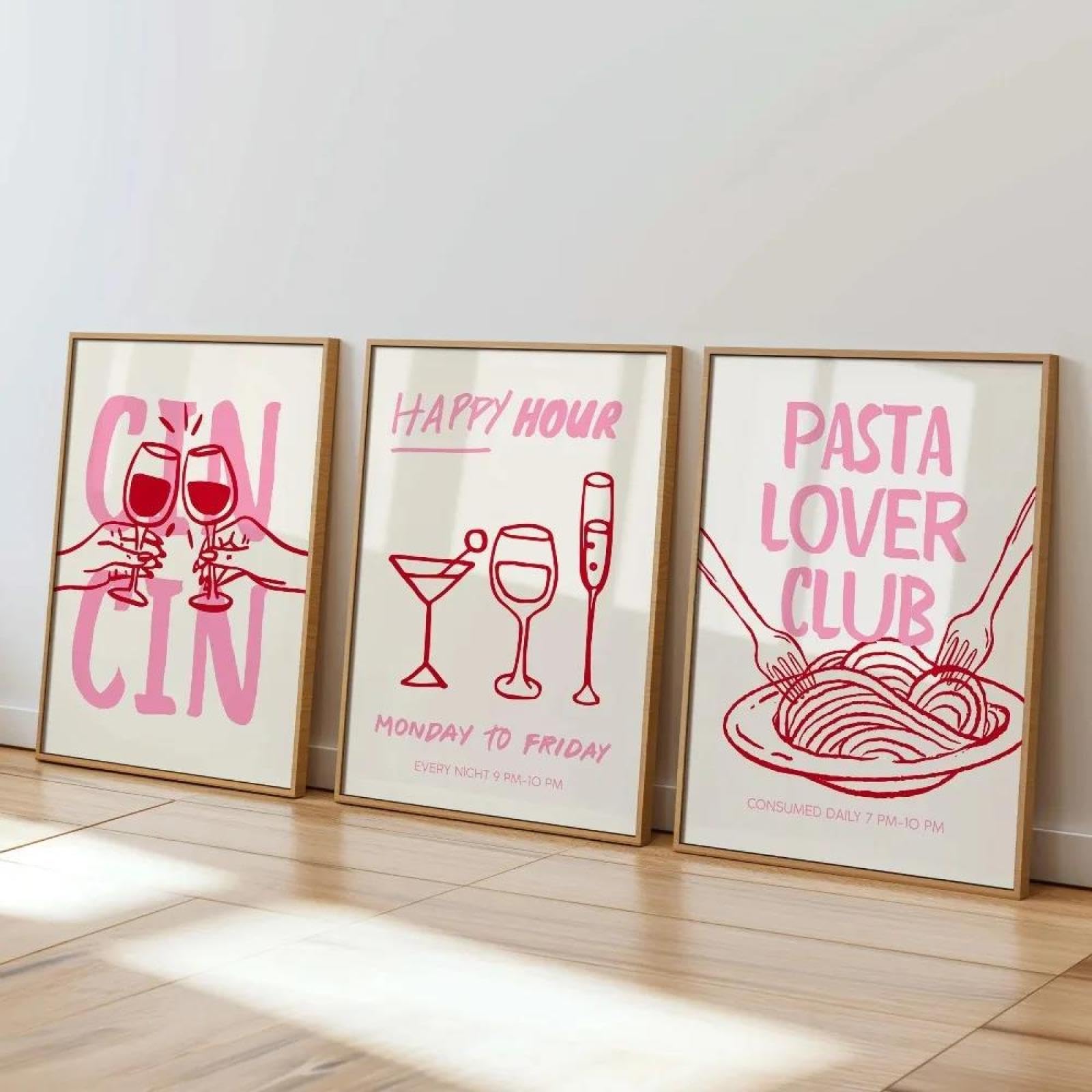 Póster retro de cócteles Cin Cin para decoración de paredes de cocina 6