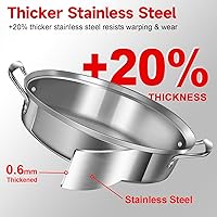 Vista 6 de Roasting Pan, 21x13x11 Inch, Silver, Rectangular, Stainless Steel, 25LB Capacity, Turkey & Chicken Roaster with Rack and Lid
