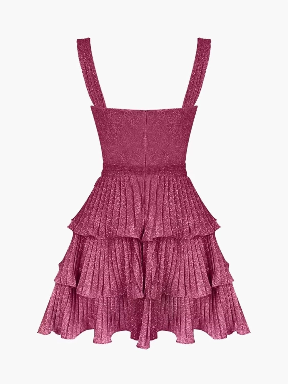 Women Y2k Glitter Starfish Short Dress Sleeveless Tiered Ruffle Hem Mini Dress Hollow Cut Out Beach Party Dresses - Image 6