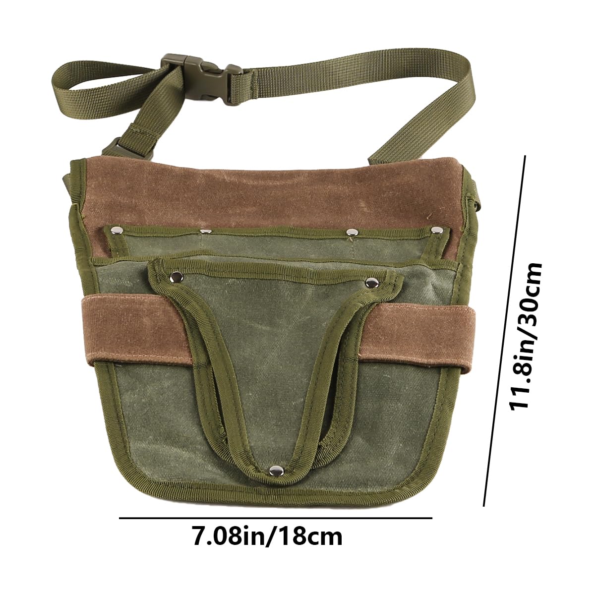 Cintura portautensili da giardino pratica con tasche multiple, marsupio portautensili piccolo e resistente, cintura da cintura per attrezzi da giardinaggio all'aperto