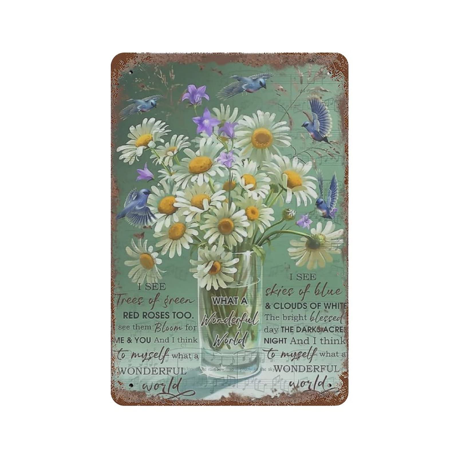 AOOEDM Sunflower Vintage Metal Tin Sign for Home Coffee Shop Office Wall Art Metal Poster Garage Decor Man Cave Sign Inspirational Quote Wall Decor