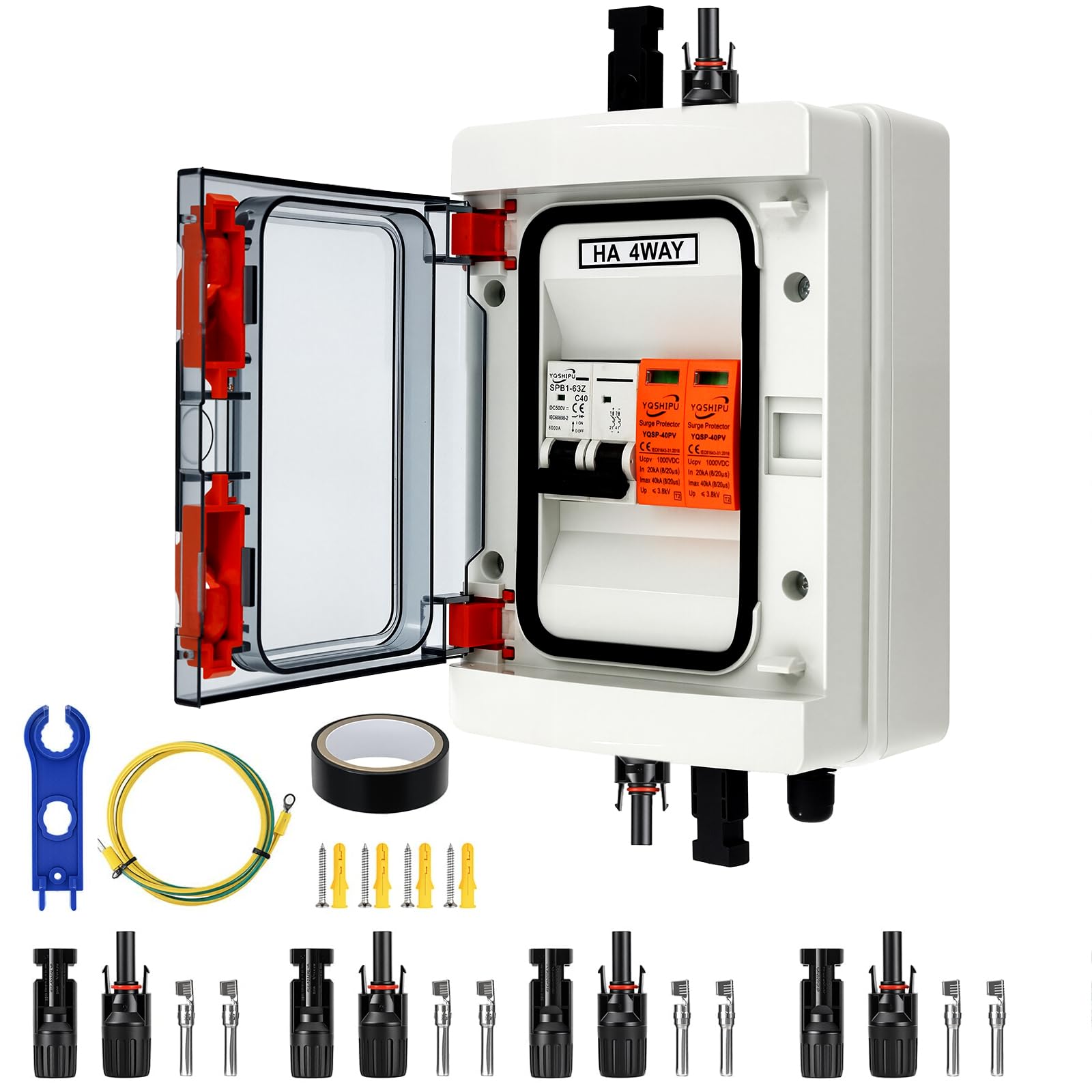 Protezione da sovratensione in PV, SPD 20kA, Interruttore 40A 500V, IP65 Plug and Play Quadro Fotovoltaico