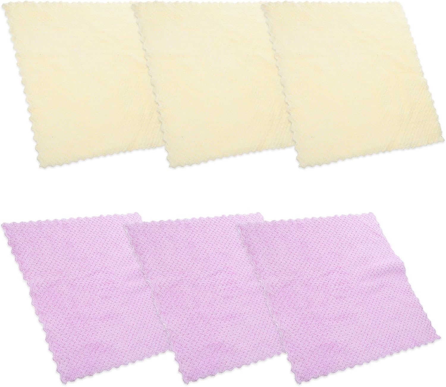 6 Pack Absorbent Dishcloths Oil-resistant Kitchen Wiping Towels Pink