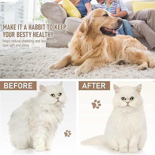 Miniatura 6 de Cepillo de gato para aseo  Cepillo deslizante para mascotas autolimpiante  Cepillo de perro para desprendimiento  Cepillo de pelo de gato con botón