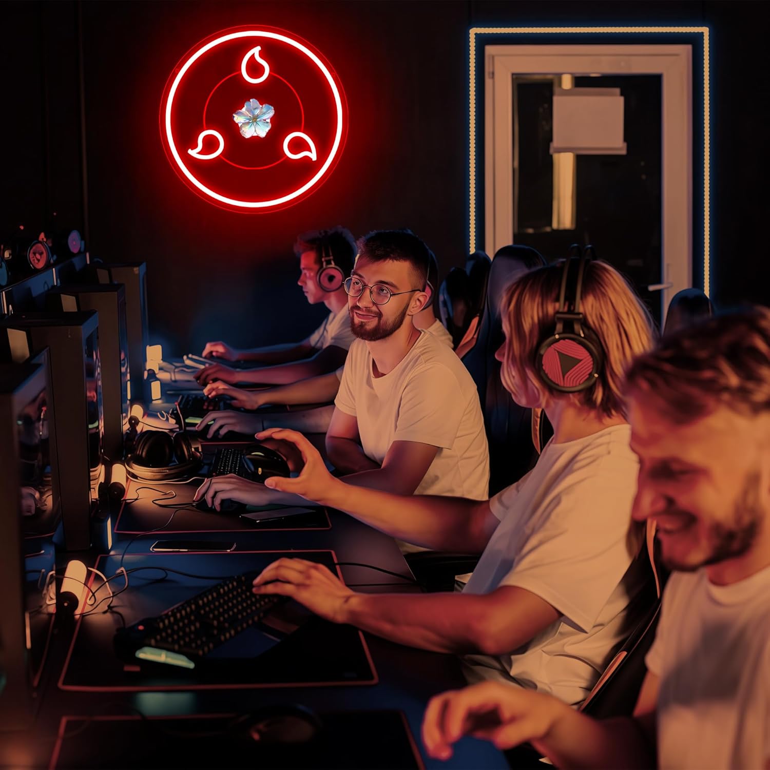 Anime Neon Sign for Wall Decor - Eye Neon Acrylic USB Powered LED Wall Art Decor, Light Up Sign Dimmable, for Man Cave Game Room Bedroom Party Fans 13" × 13" - Image 7