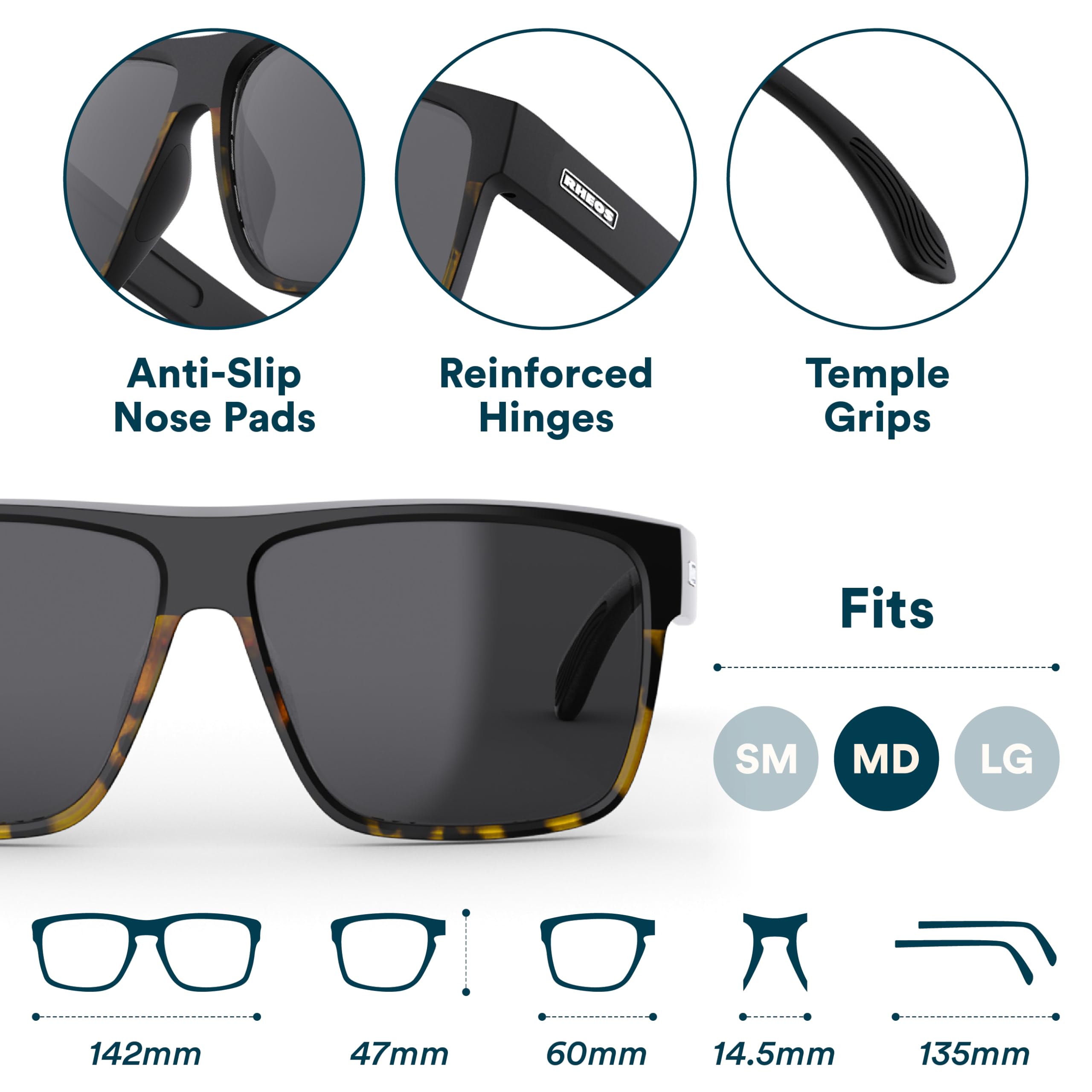 Rheos Breakers - Gafas de sol polarizadas flotantes | 100% protección UV | Navegación y pesca | Deportes acuáticos | Hombres y mujeres