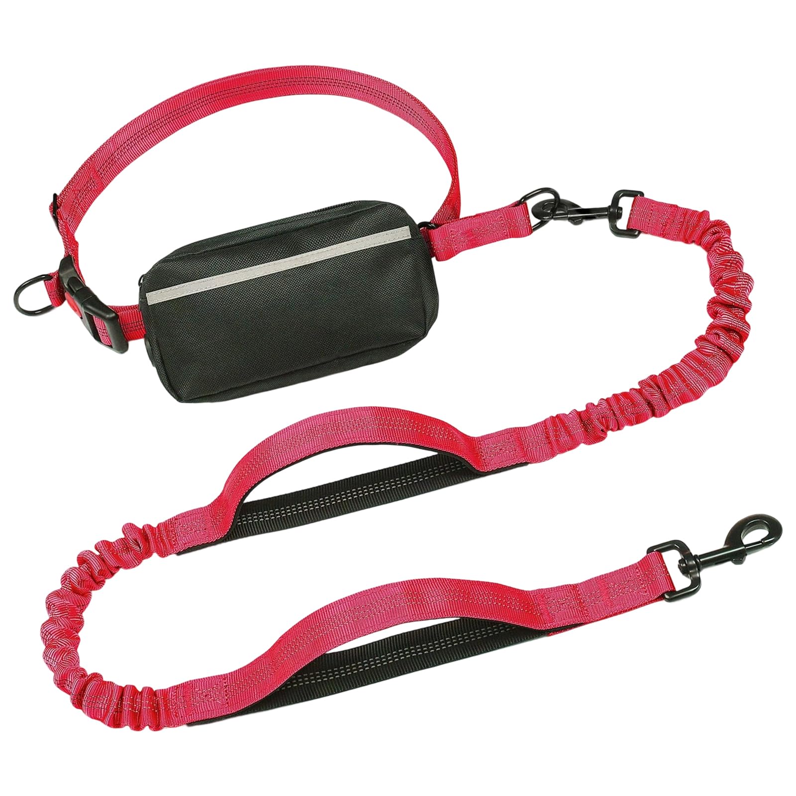 Laisse pour chien avec crochet en métal rembourré et ceinture réglable pour l'entraînement de course à pied de grandes races Laisse élastique pour chien