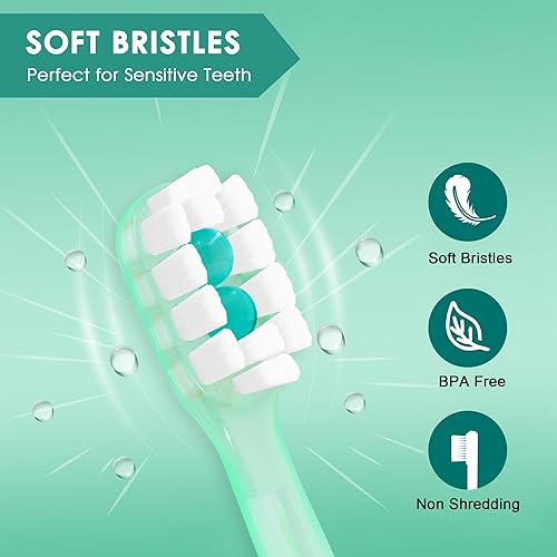 Miniatura 3 de Juego de cepillos de dientes de viaje 5 en 1, mini cepillos de dientes desechables con pasta de dientes + raspadores de lengua + hilo dental + púa