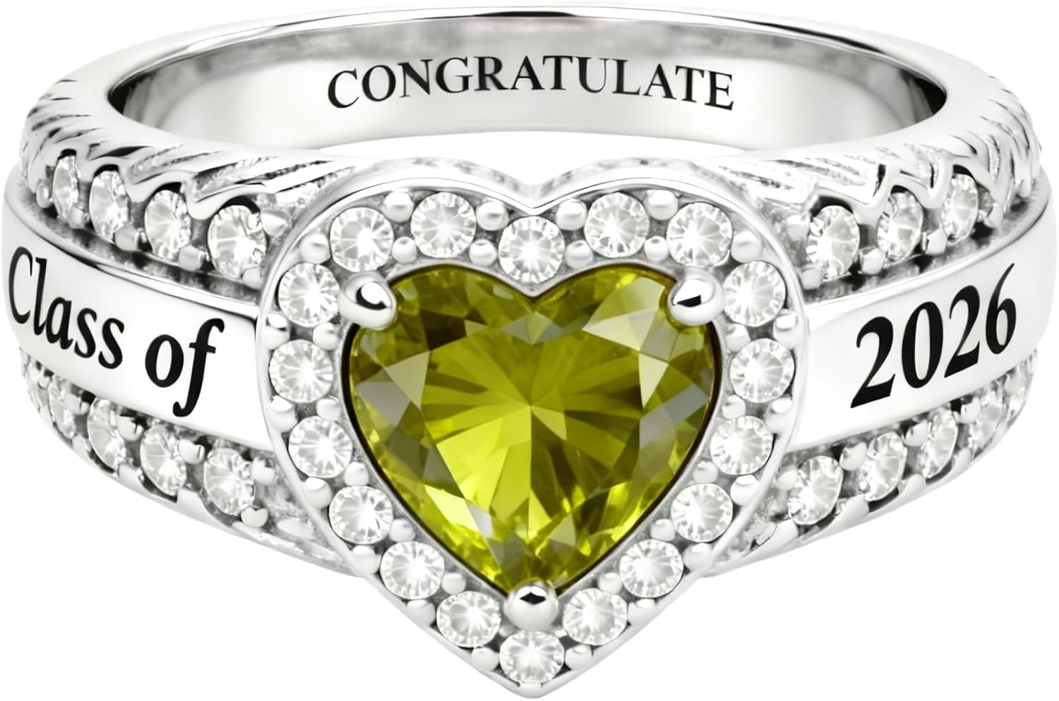 Class Rings for Women High School, 925 Sterling Silver Personalized Custom Rings, College Senior Ring for Women 2026, Birthstone Women's Class Ring Personalized Jewelry