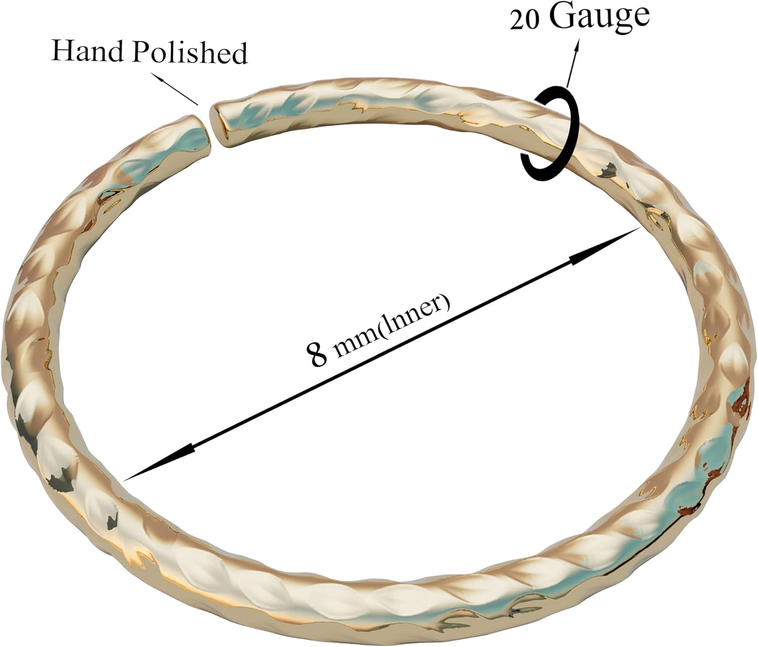 Gold Cartilage helix hoop - 20 gauge 14k yellow gold filled helix ring - Gold Cartilage Earring Hoop - Image 5