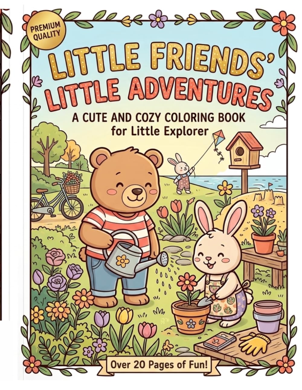 Little Friends: Cute & Cozy Coloring: Over 20 Pages of Simple Joy for Little Explorers | Bold Lines and Adorable Animal Adventures | Great Gift for Toddlers and Kids