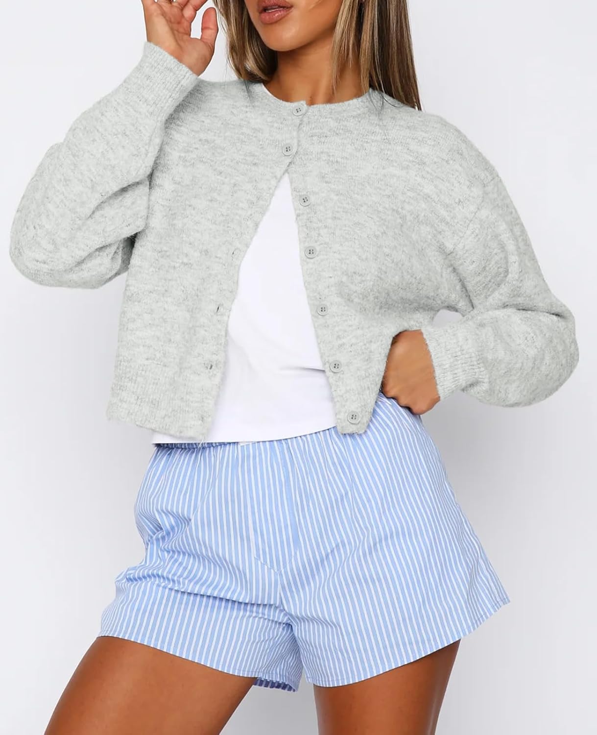 ATHMILE Cropped Cardigan Sweaters for Women Lightweight Crop Knit Y2k Fall Outfits Fashion Clothes 2026 - Image 2