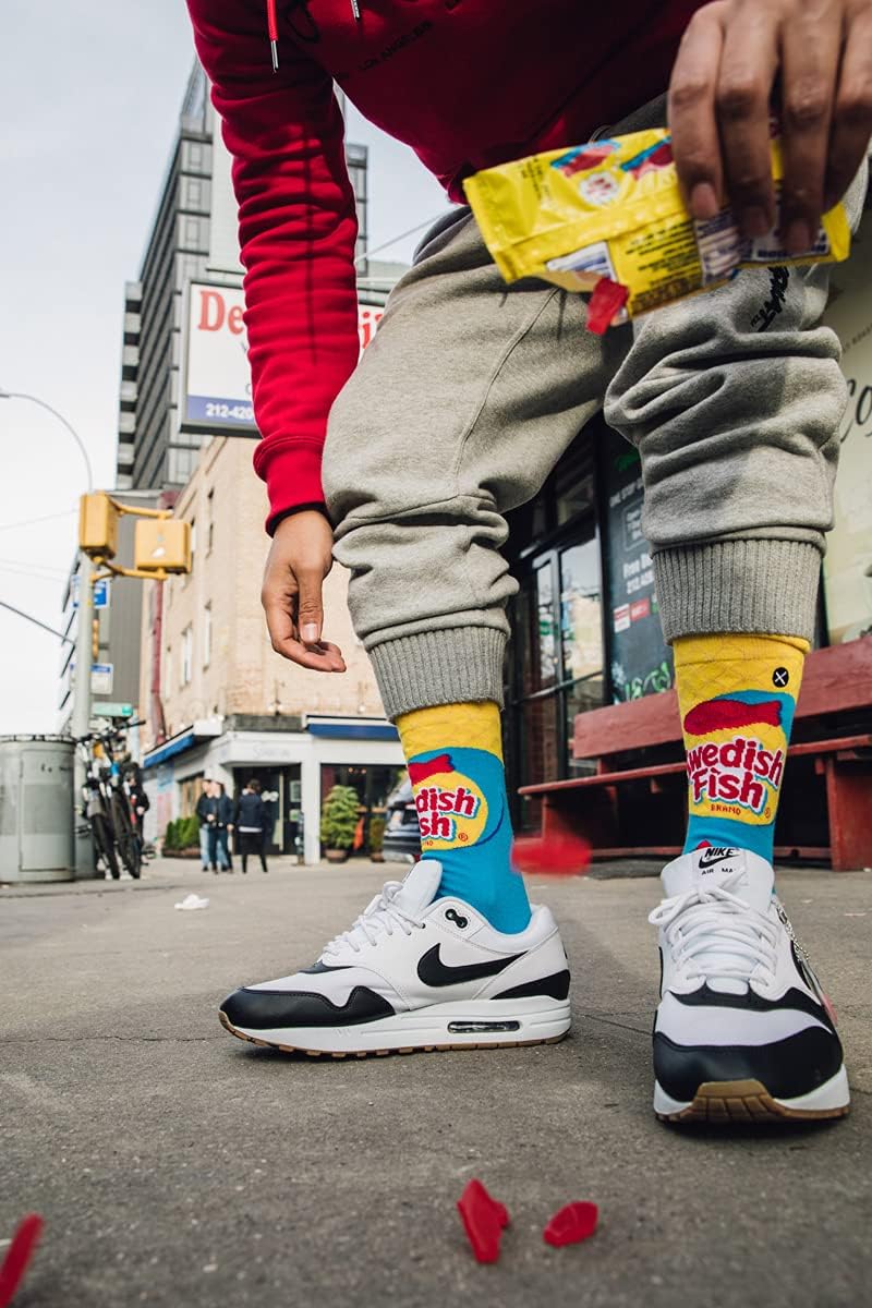 Odd Sox – Swedish Fish Candy Design – Novelty Crew Sock – Large – Soft Cotton Blend – Fun Snack-Themed Gift for Men & Women - Image 7