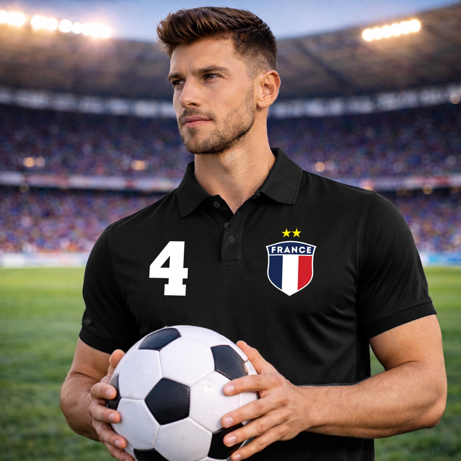 Polo de Football pour Homme | Maillot de Foot Personnalisé avec Votre Nom et Numéro | France Football 2026