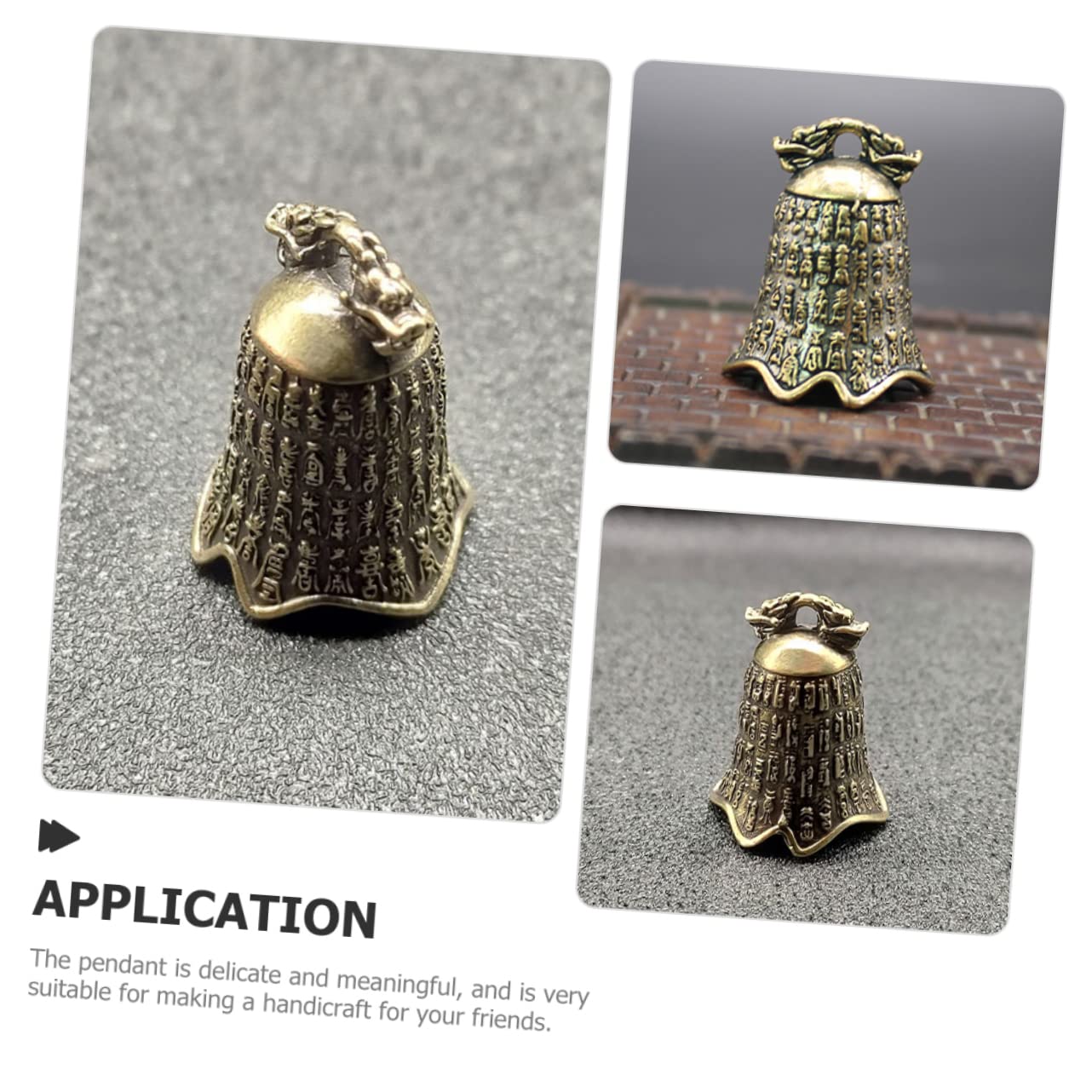 4 Mini Cloches En Laiton Vintage - Porte-clés, Décoration Ou Breloque Sonore - 46x23 Mm - Doré - Idée Cadeau Méditation