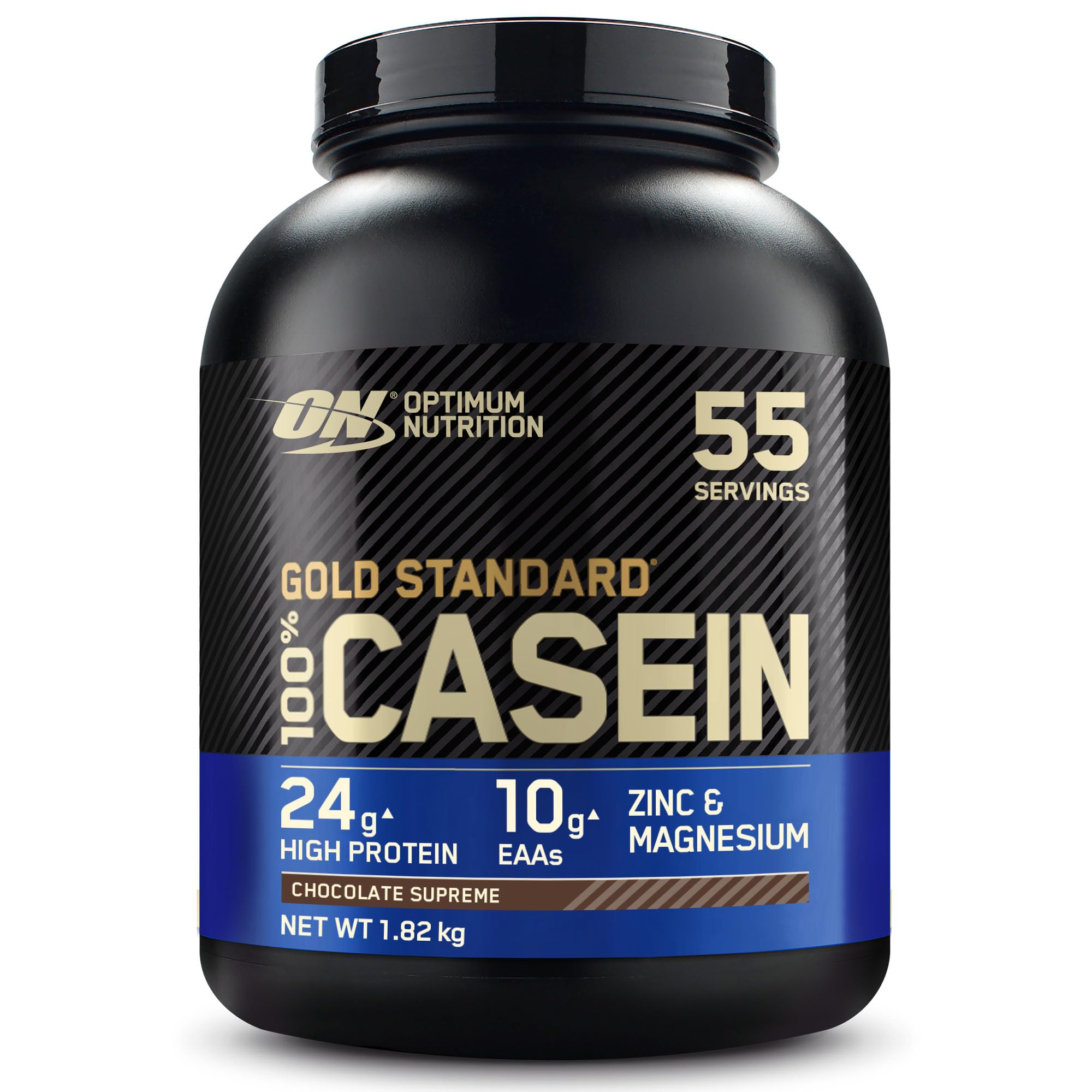 Optimum Nutrition Gold Standard 100% Proteine Caseina in Polvere, Gusto Cioccolato Supreme, 1.82kg, 55 Porzioni