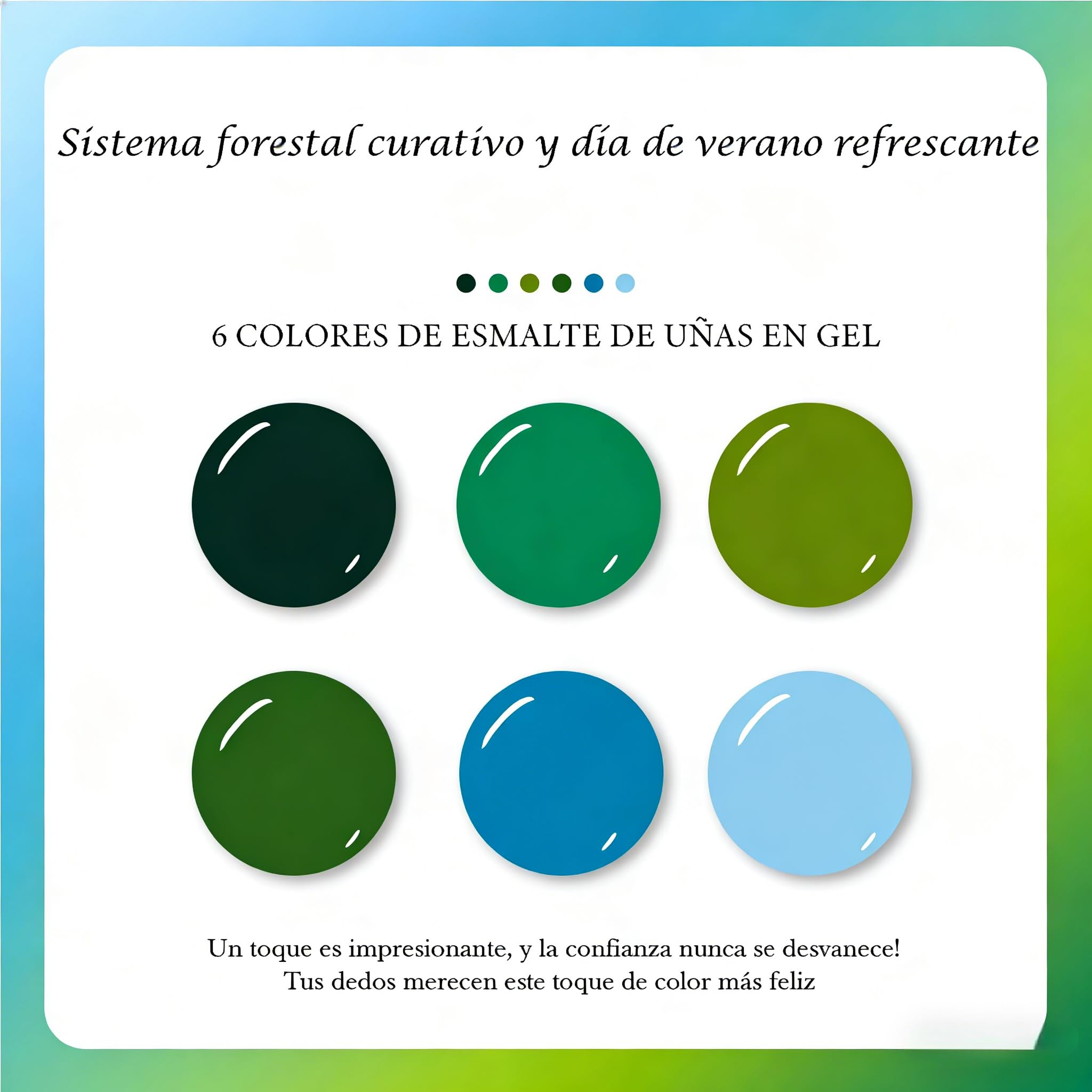 Camila ¿Esmalte semipermanente para uñas 6 colores, set de sal marina estilo bosque, gel para uñas con fototerapia UV LED, manicura profesional de salón 15ML(camilaE)