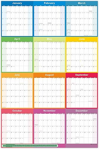 Calendario de pared anual 2024, calendario de pared 2024, calendario de pared anual 2024 y planificador con papel grueso, enero 2024 a diciembre