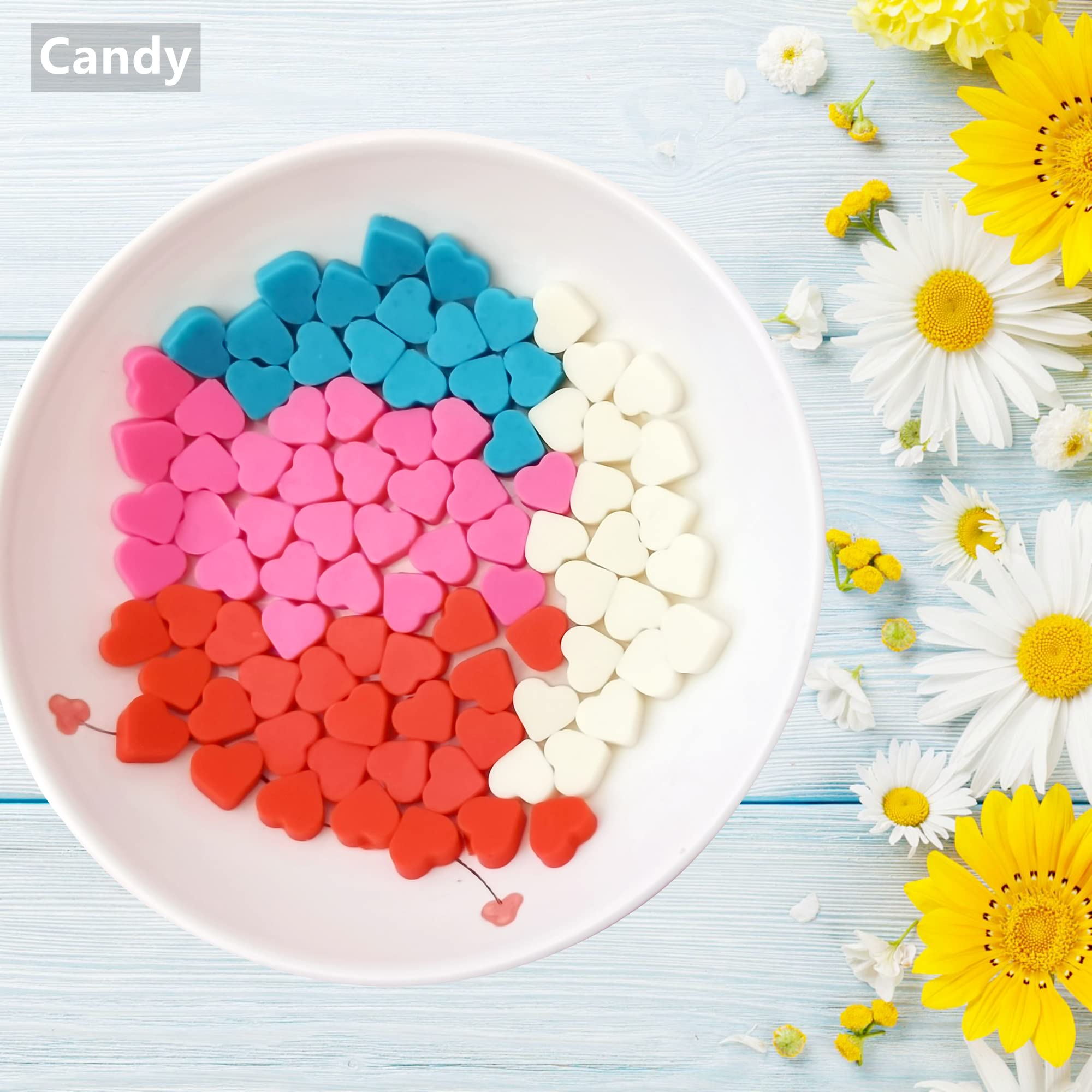 Mini moldes de silicona con forma de corazón para gomitas de chocolate, moldes de cera y resina (S)