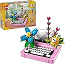 LEGO Creator 3 in 1 Typewriter with Flowers - Building Toy with 3 Building Options, Typewriter, Flowerpot with Pen & Notebook, or Keytar - Gift Idea for Birthdays - 31169
