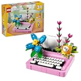 Creator 3 in 1 Typewriter with Flowers - Building Toy with 3 Building Options, Typewriter, Flowerpot with Pen & Notebook, or Keytar - Gift Idea for Birthdays - 31169