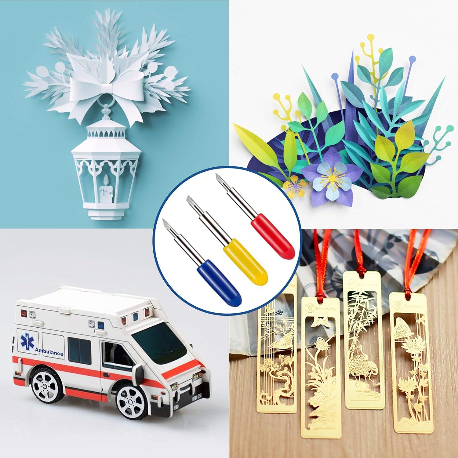 NLUS 60Pcs Cutting Blades, Replacement Blades for Cricut Explore Air/Air 2/Maker Expression, Vinyl Fabric Cutting Blades Including 30Pcs 45°/15Pcs 30°/15Pcs 60°Varying Degrees Blades