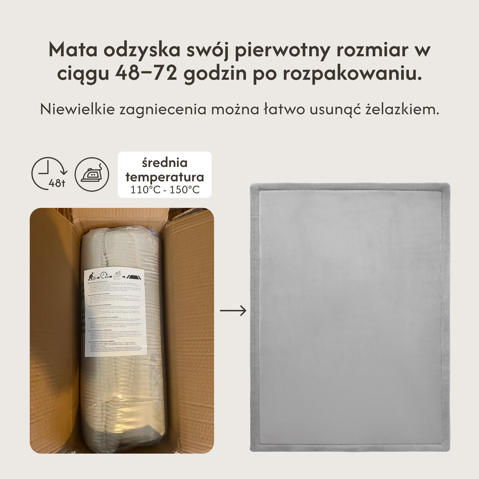 Hakuna Matte Cloud Soft Baby Play Mat 280x200x2,5 cm, szary – dywanik do pokoju dziecięcego z wysokiej jakości pianką memory – mata do raczkowania z antypoślizgowym spodem – mata tatami