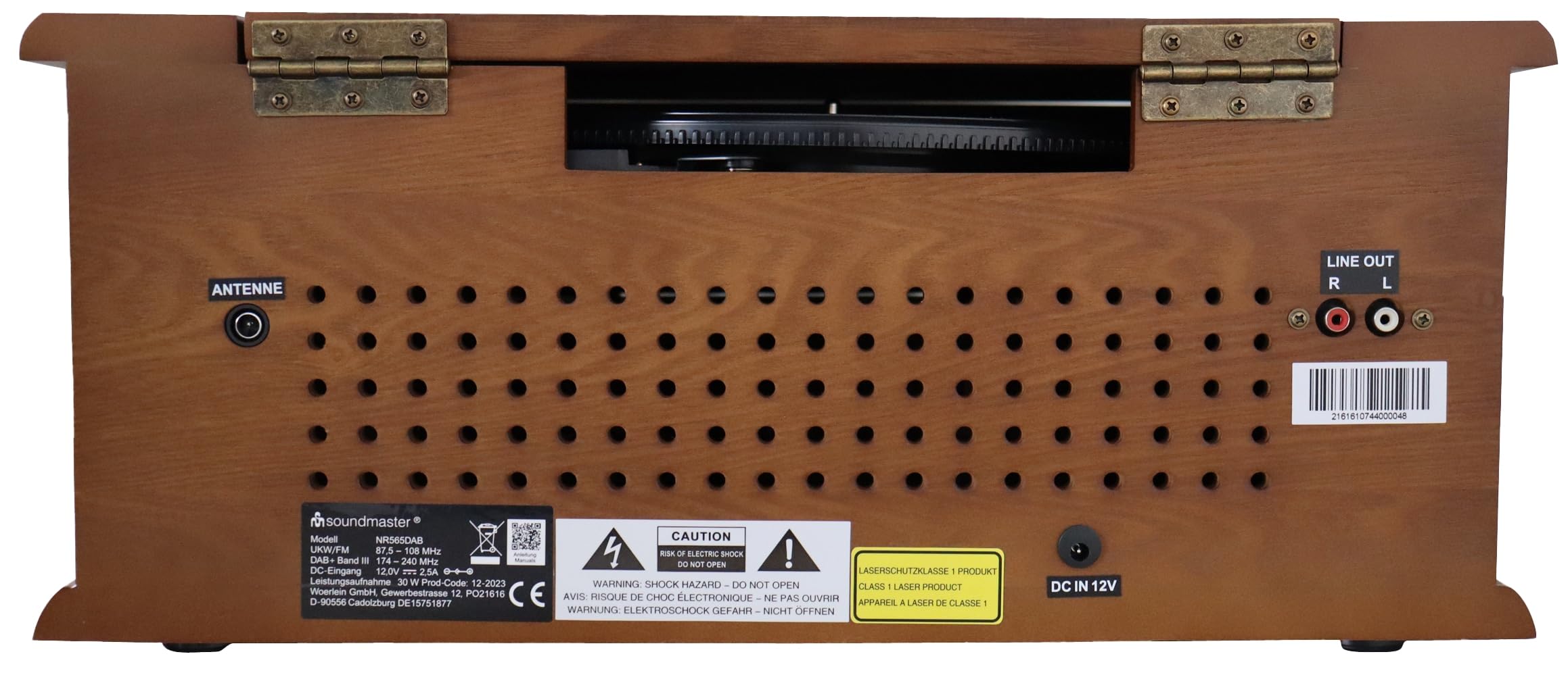 soundmaster NR565DAB Tocadiscos USB Roble