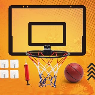 Maternal and Infant Supplies Indoor Mini Basketball Hoop Set Punch Free Hanging Type Mobile Mini Basketball Hoop for Door 42 * 30 * 5CM