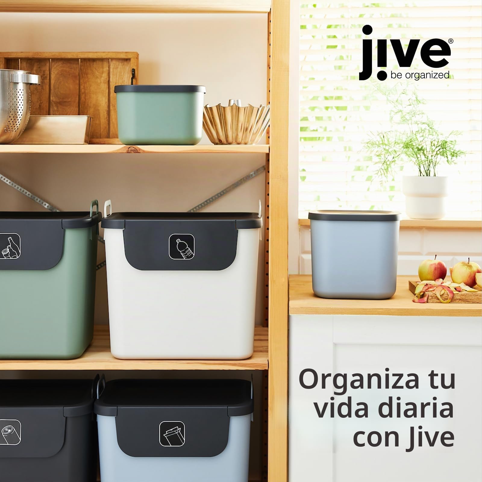 Rotho Jive Cajonera móvil con 3 cajones, 3 x 16l (37.9 x 30.4 x 32.9 cm) | Torre de almacenaje de plástico PP sin BPA con 4 ruedas giratorias para baño y cocina, diseño elegante en antracita y blanco